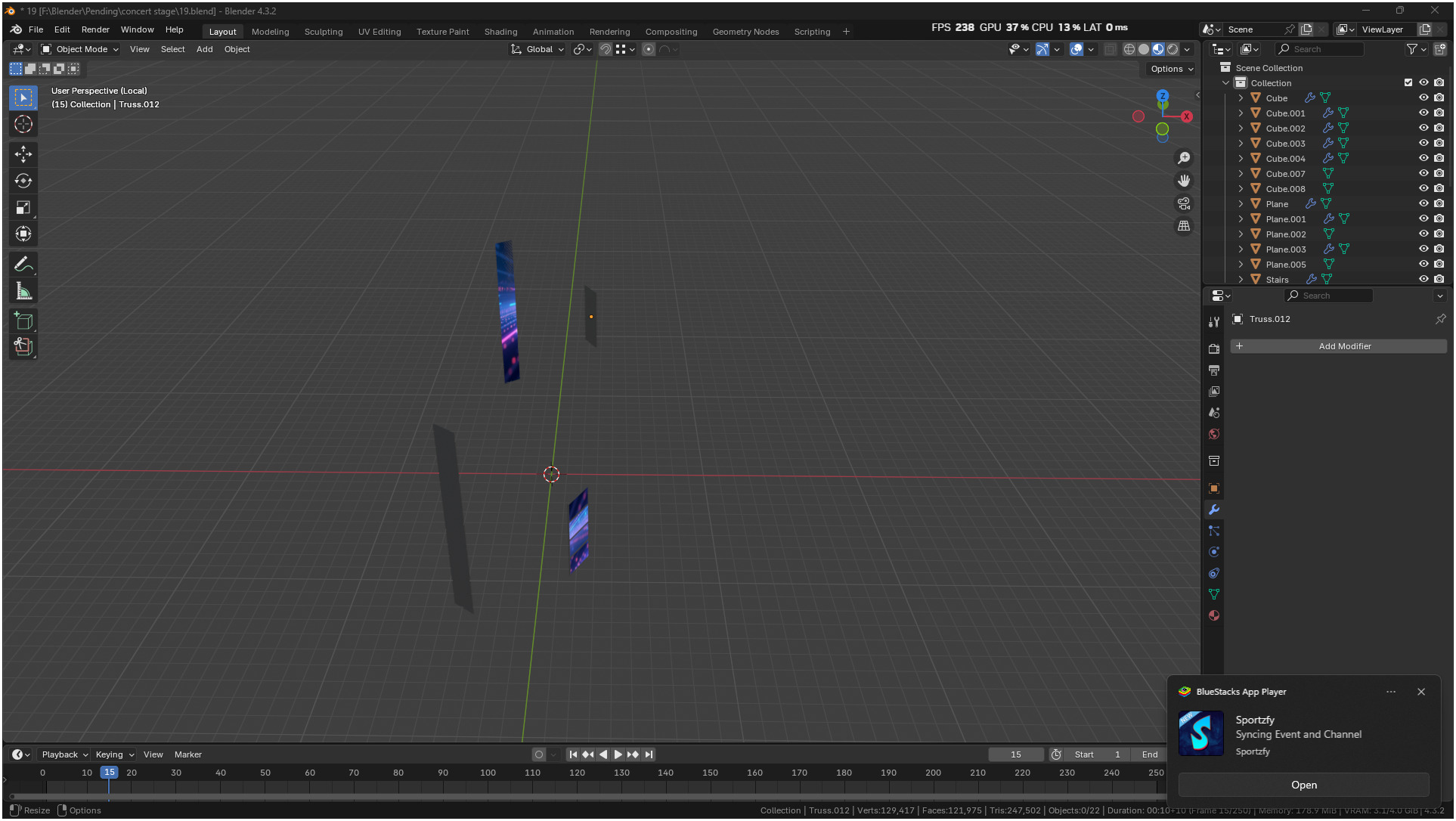 Entertainment Concert Event Stage 3D model_35
