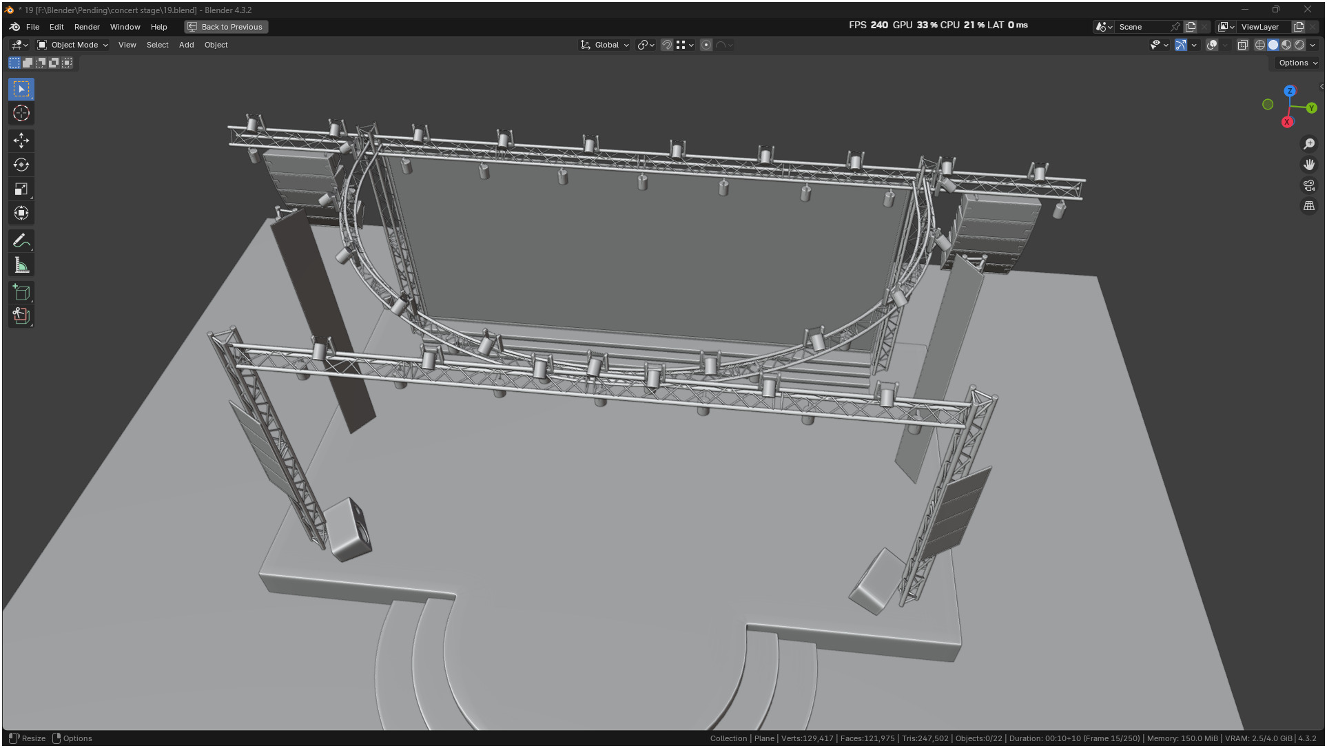 Entertainment Concert Event Stage 3D model_12