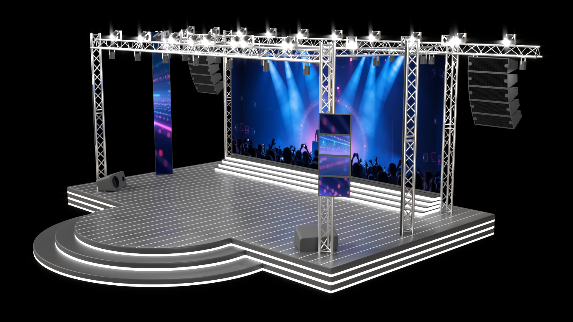 Entertainment Concert Event Stage 3D model_2