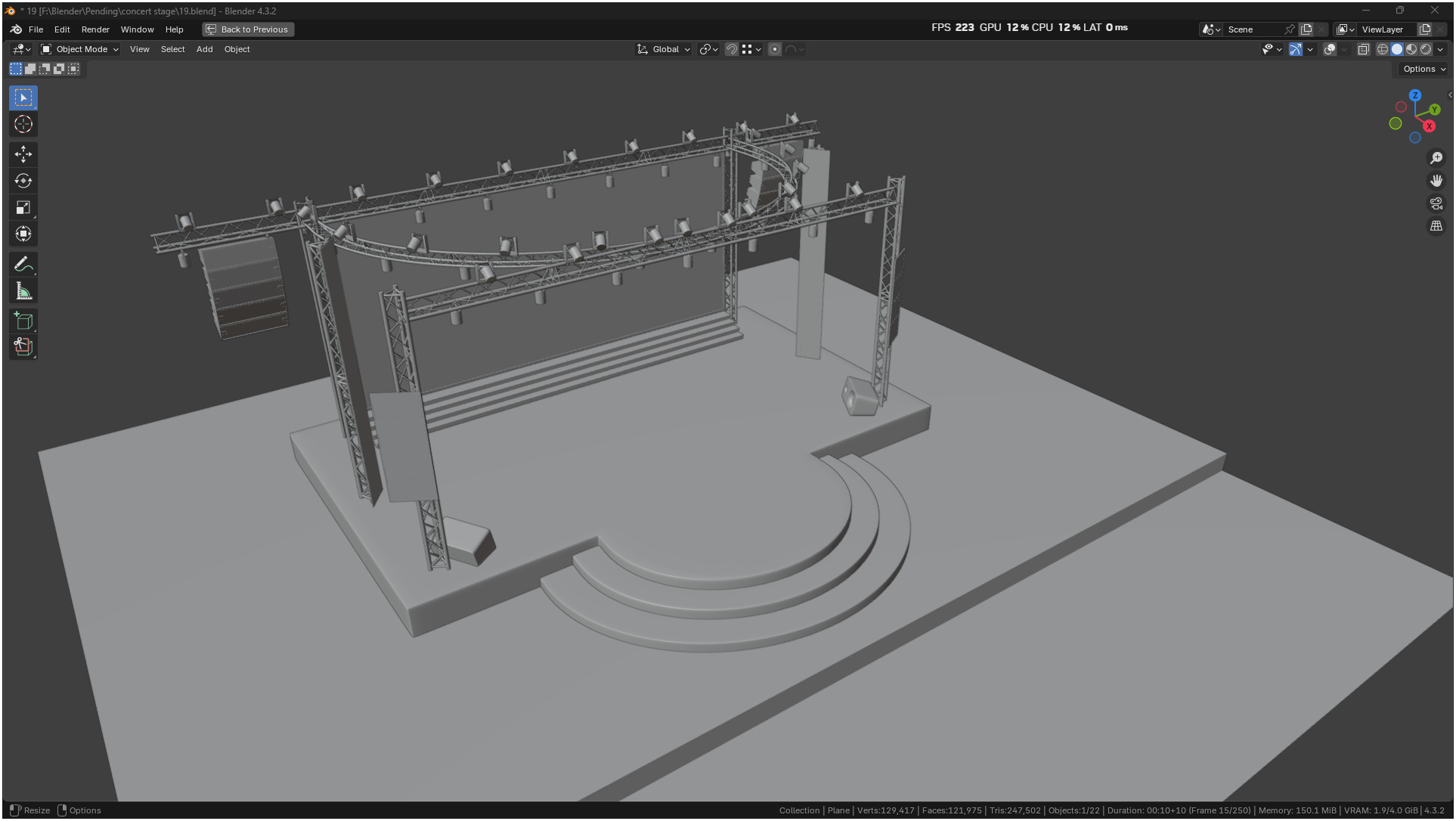 Entertainment Concert Event Stage 3D model_8