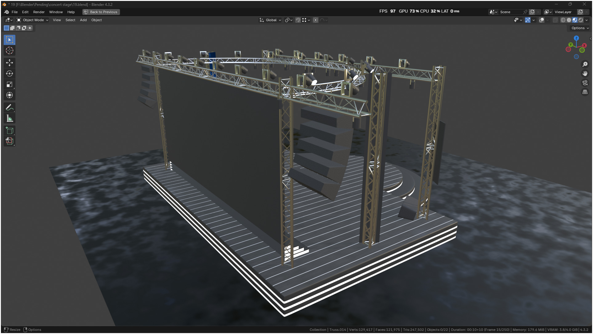 Entertainment Concert Event Stage 3D model_24