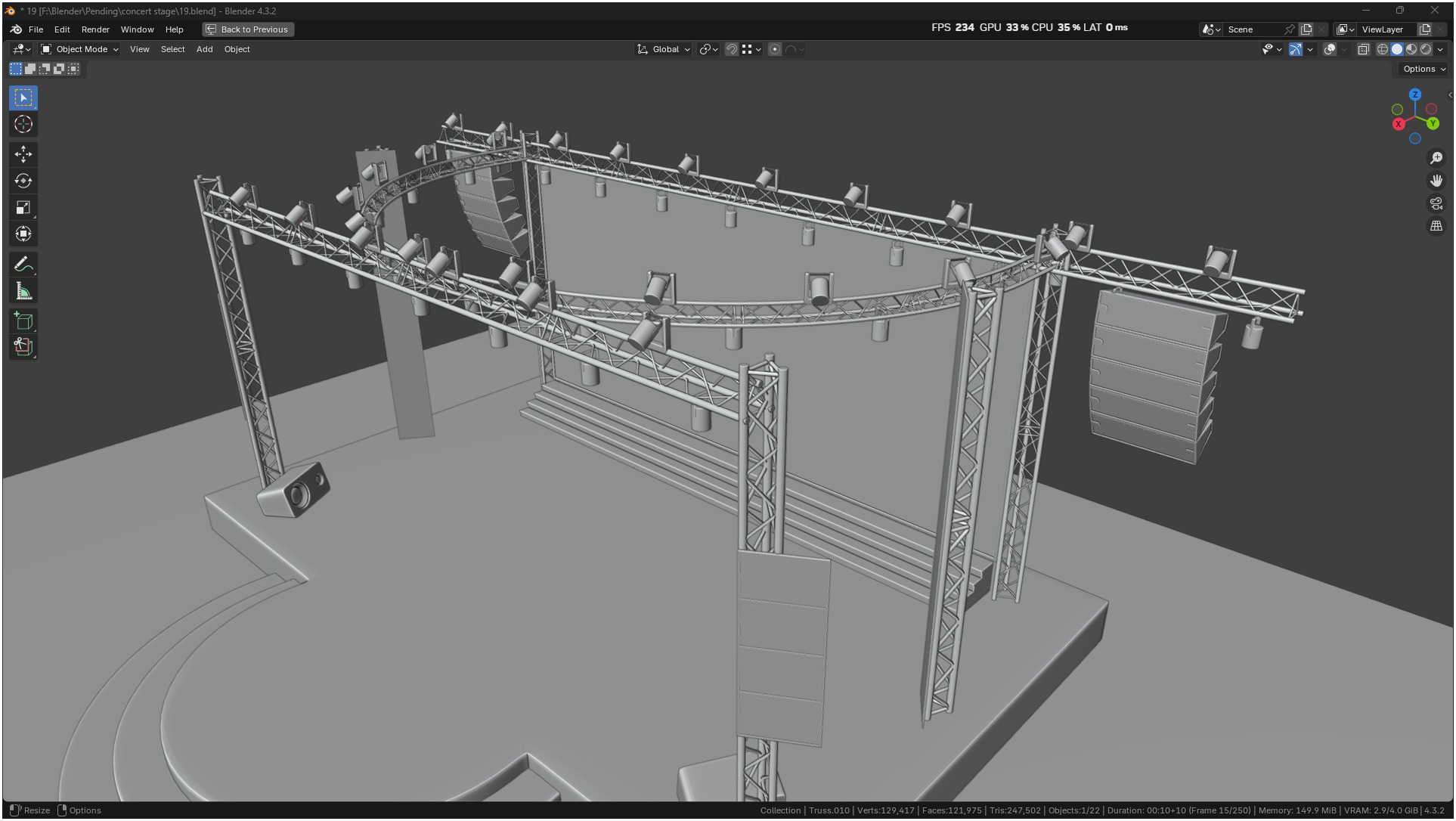 Entertainment Concert Event Stage 3D model_15