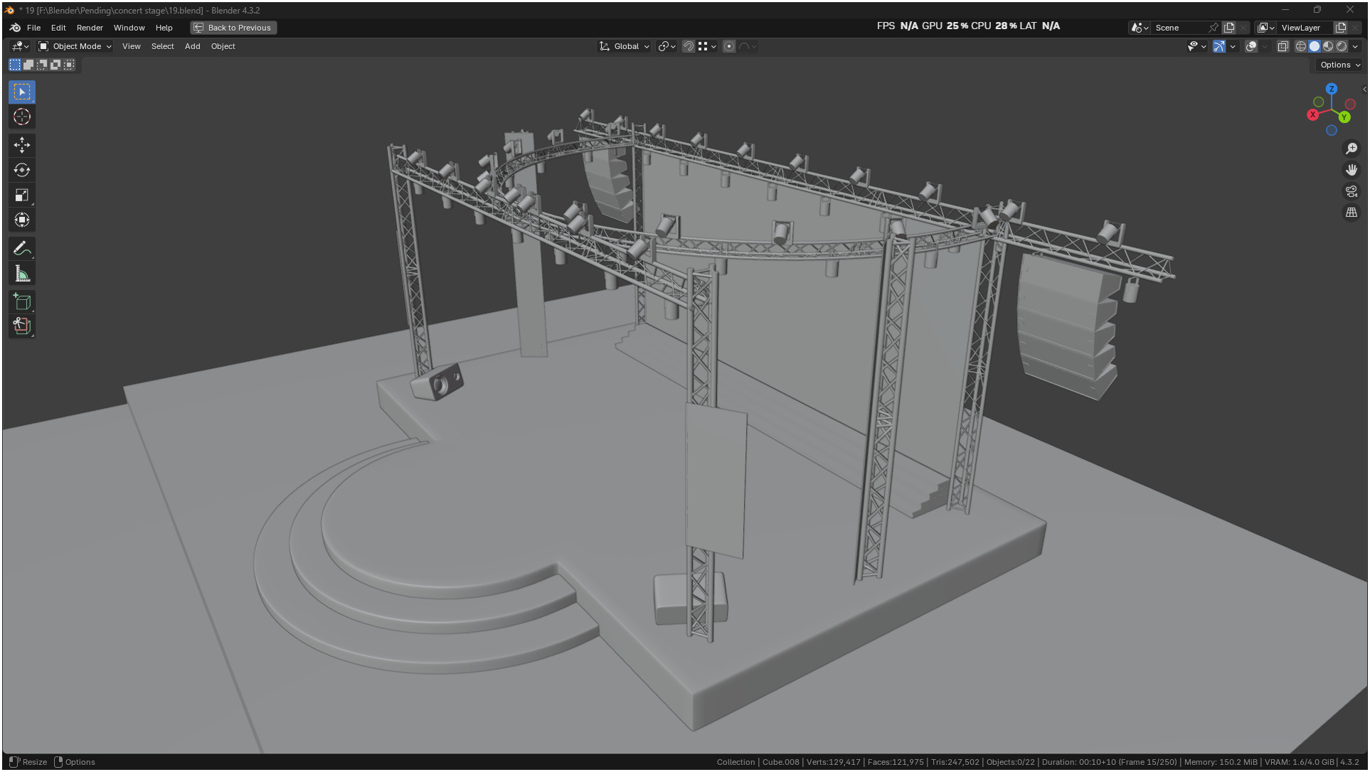 Entertainment Concert Event Stage 3D model_4