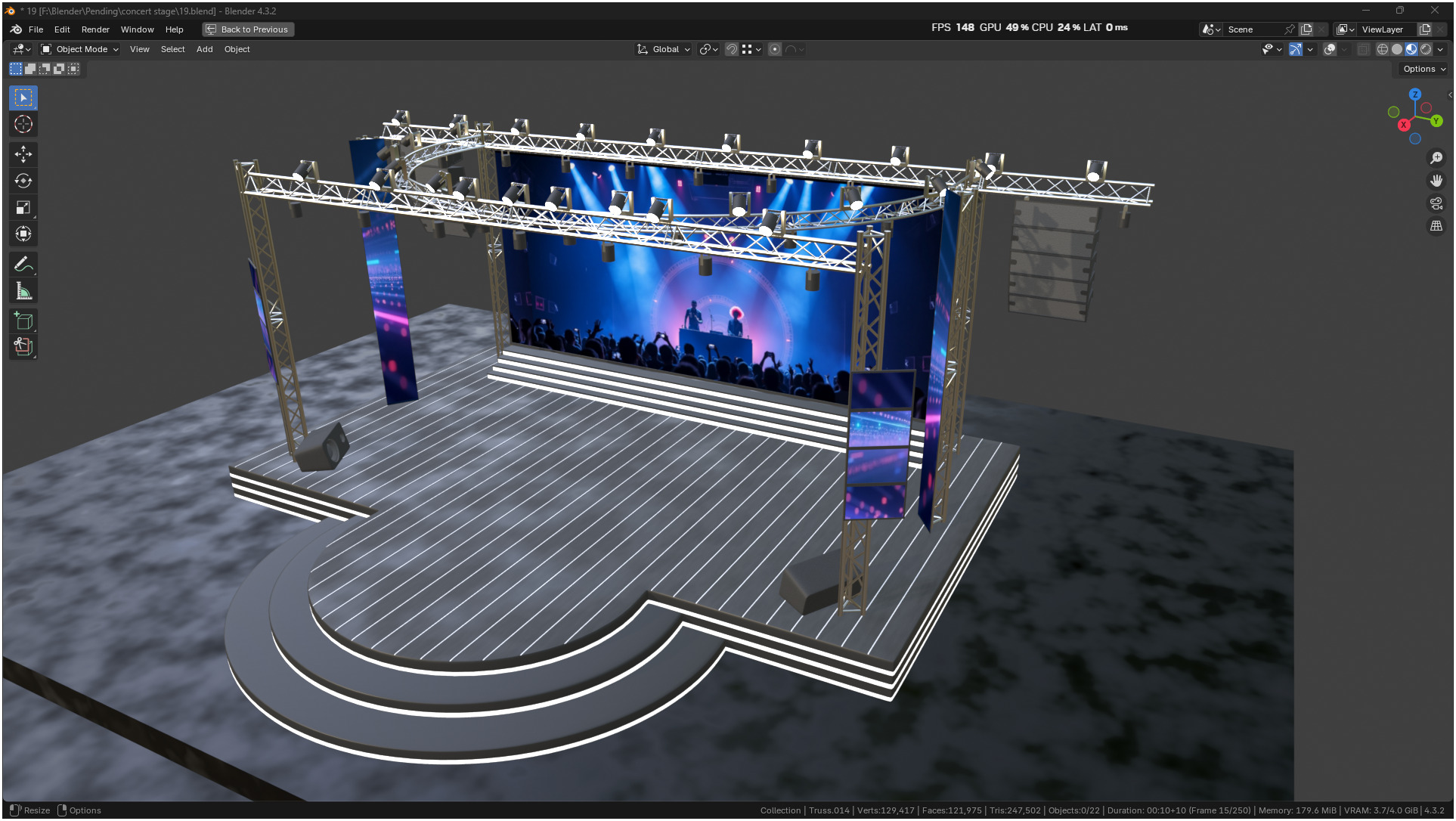 Entertainment Concert Event Stage 3D model_22