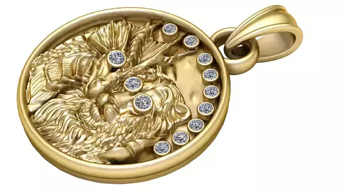 lion love PANDANT 3D PRINTABLE MODAL 