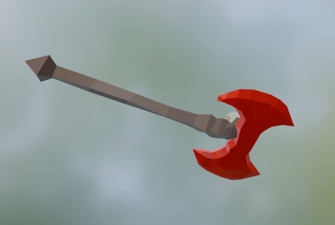Low Poly Double Blade Axe with Skull - Hand Painted Game Ready Low-poly 3D model_2
