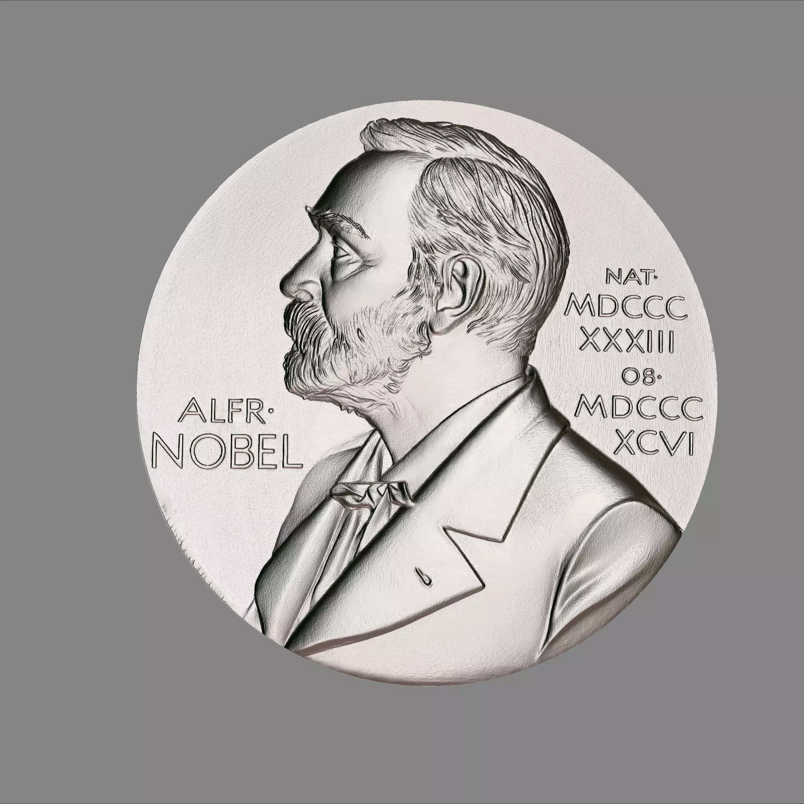 Alfred Nobel relief work 3D print model