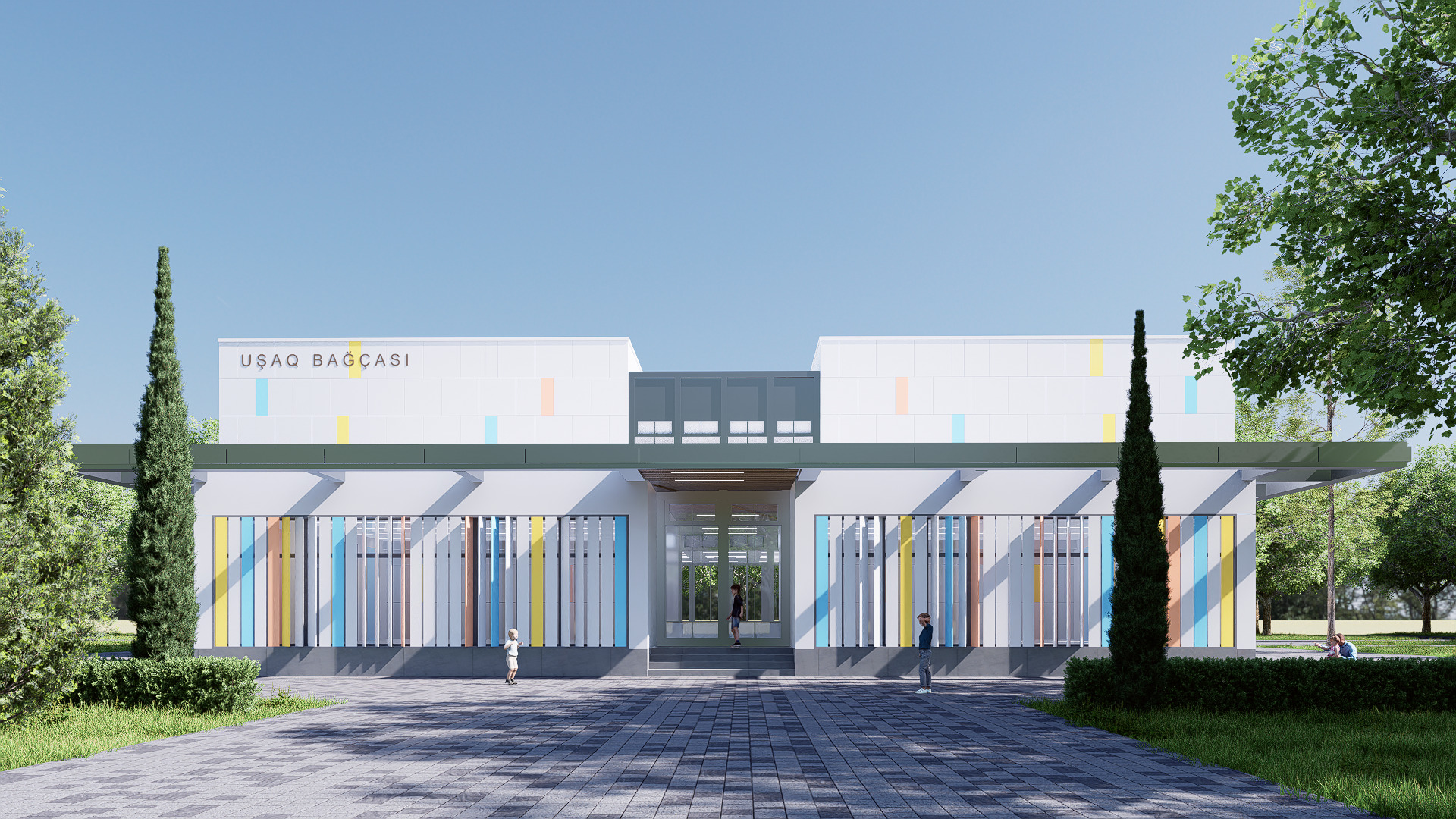 kindergarten Low-poly 3D model_1