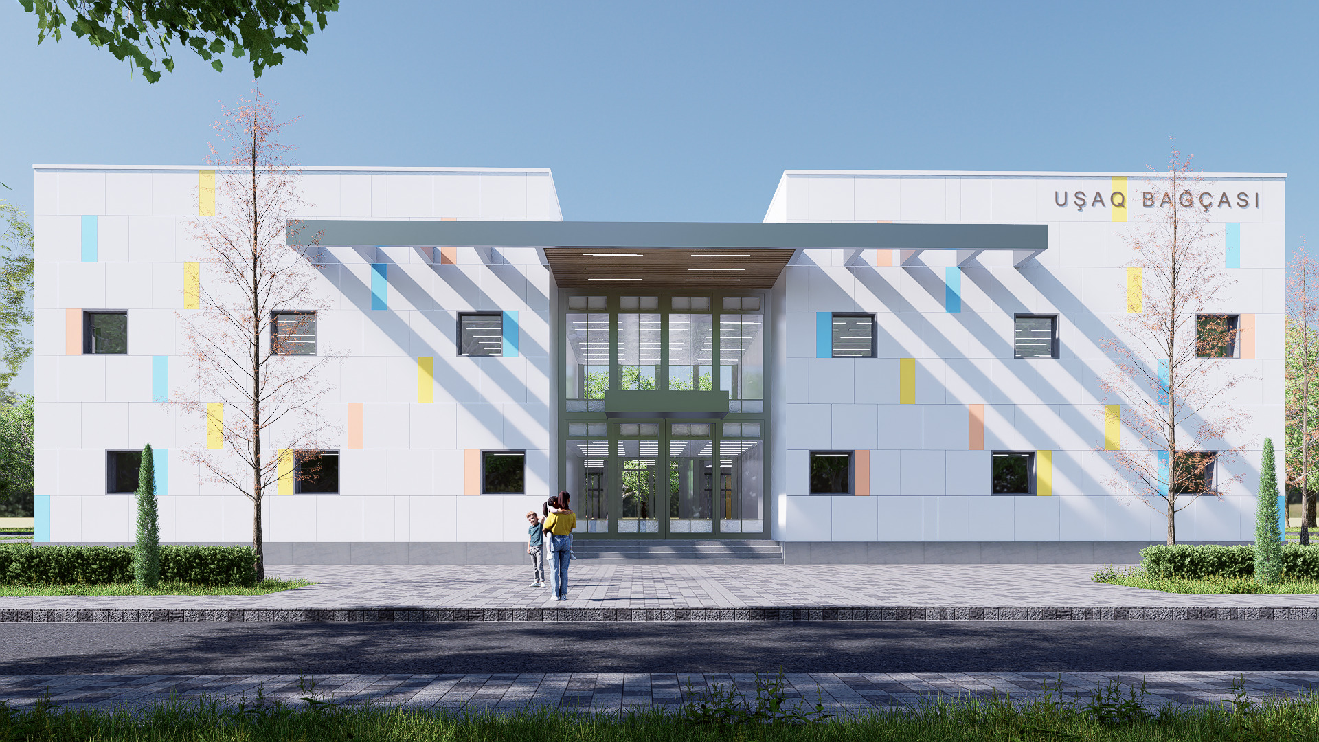 kindergarten Low-poly 3D model_5