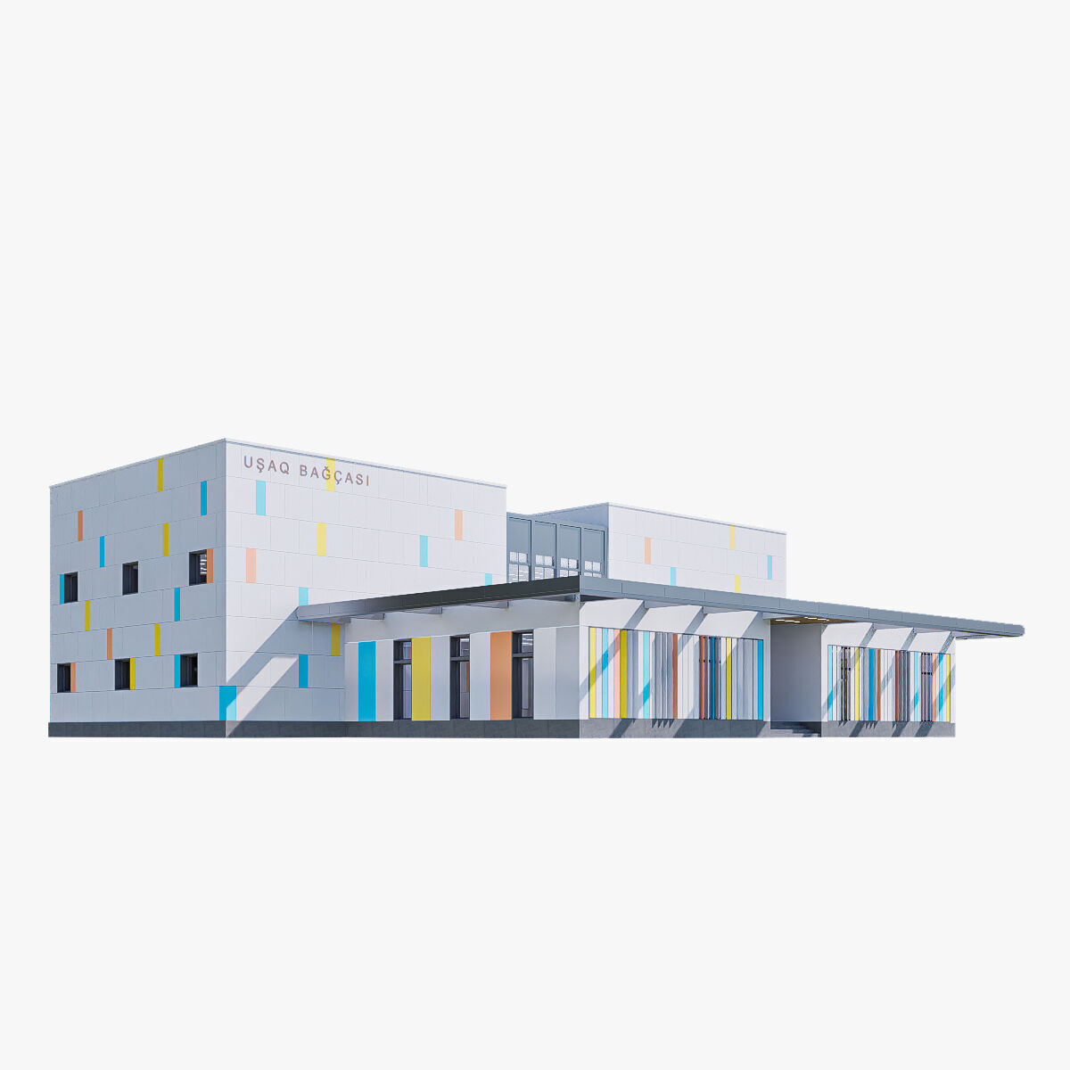 kindergarten Low-poly 3D model_9