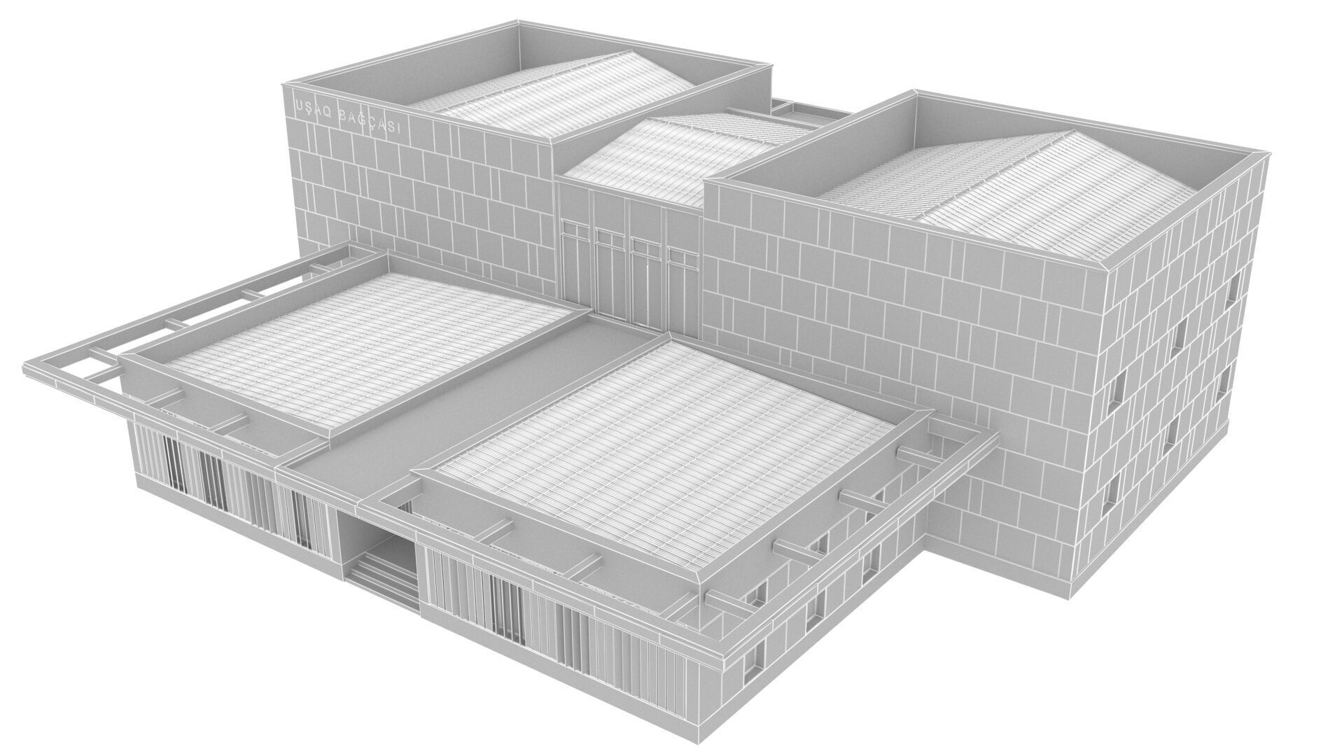 kindergarten Low-poly 3D model_13