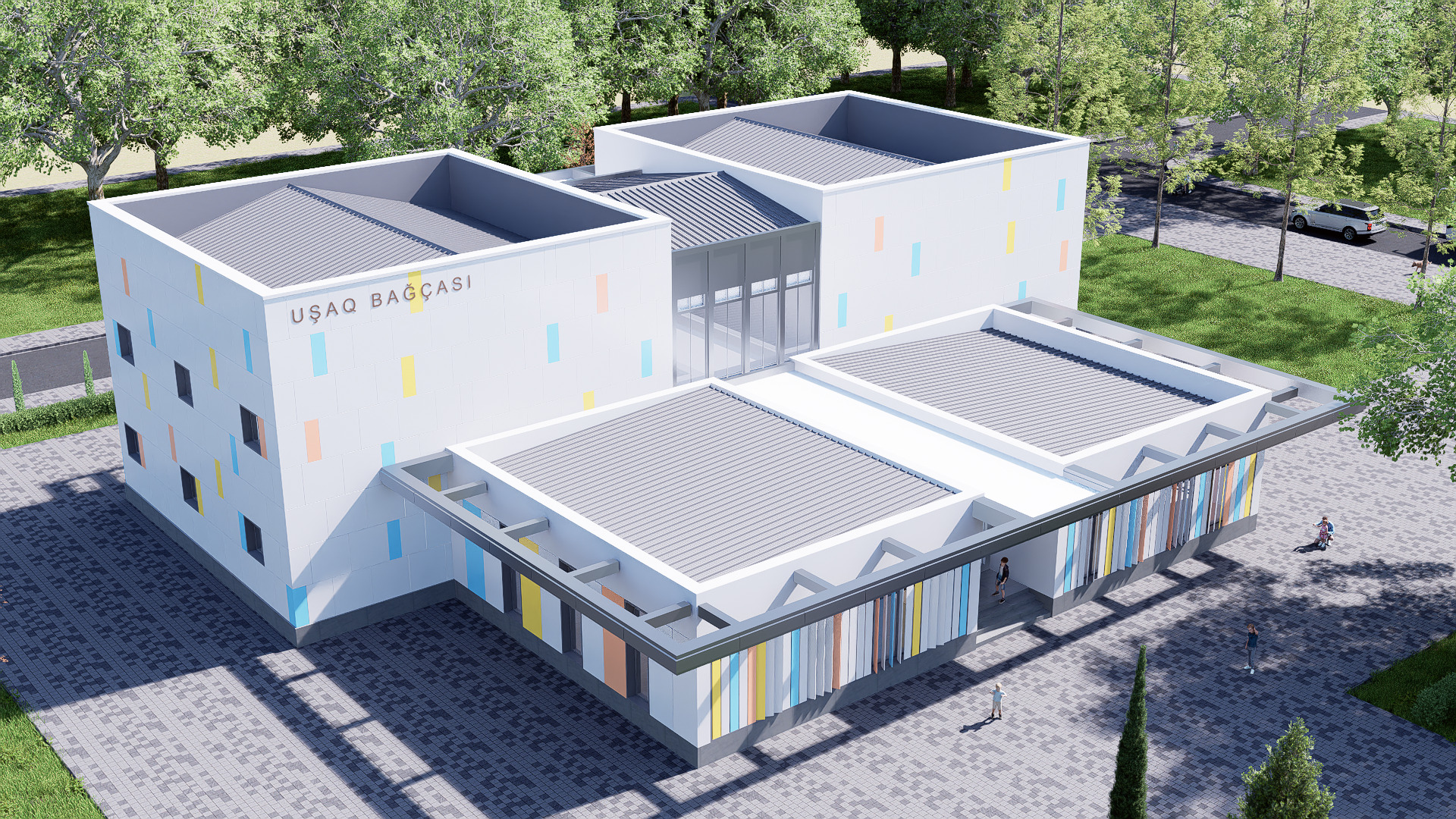 kindergarten Low-poly 3D model_2