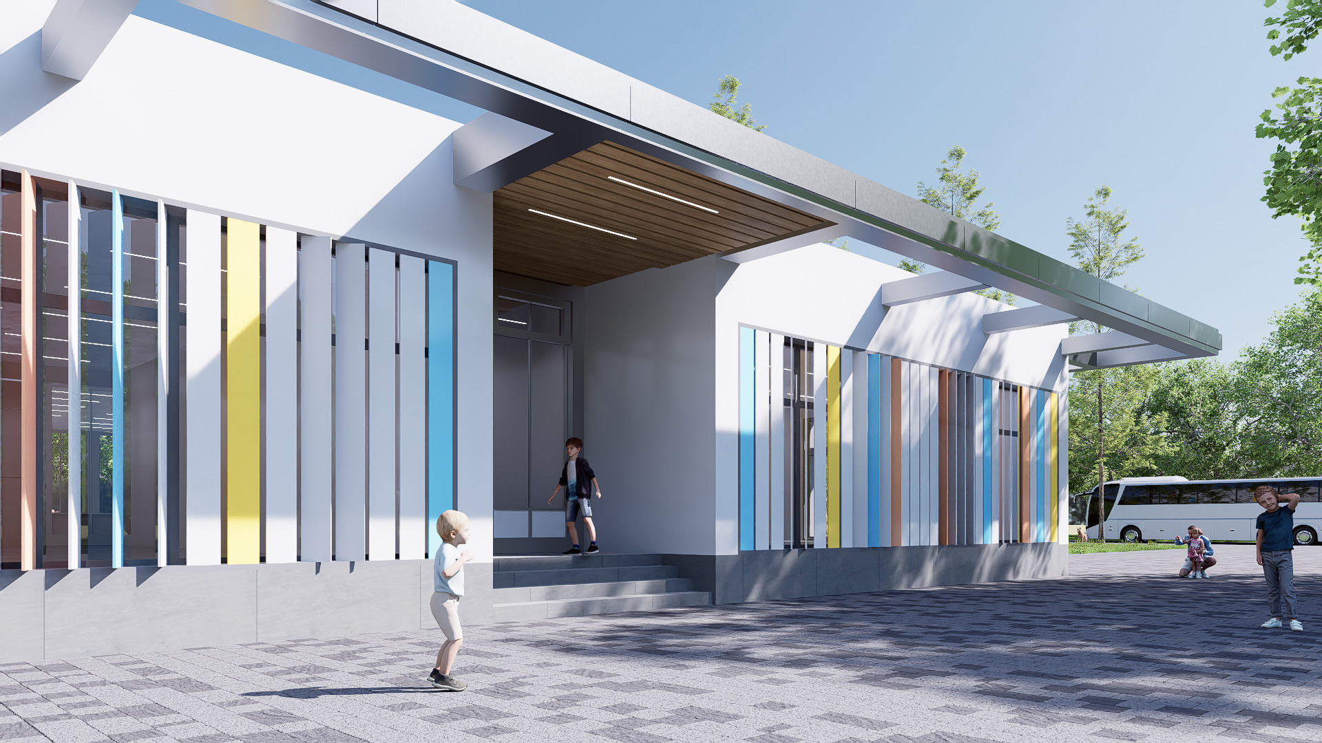 kindergarten Low-poly 3D model_10