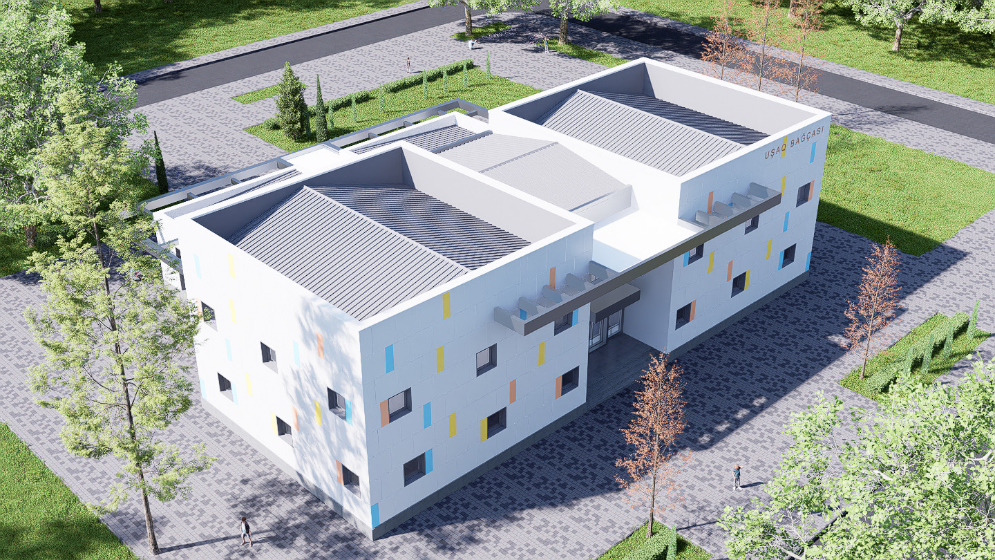 kindergarten Low-poly 3D model_4