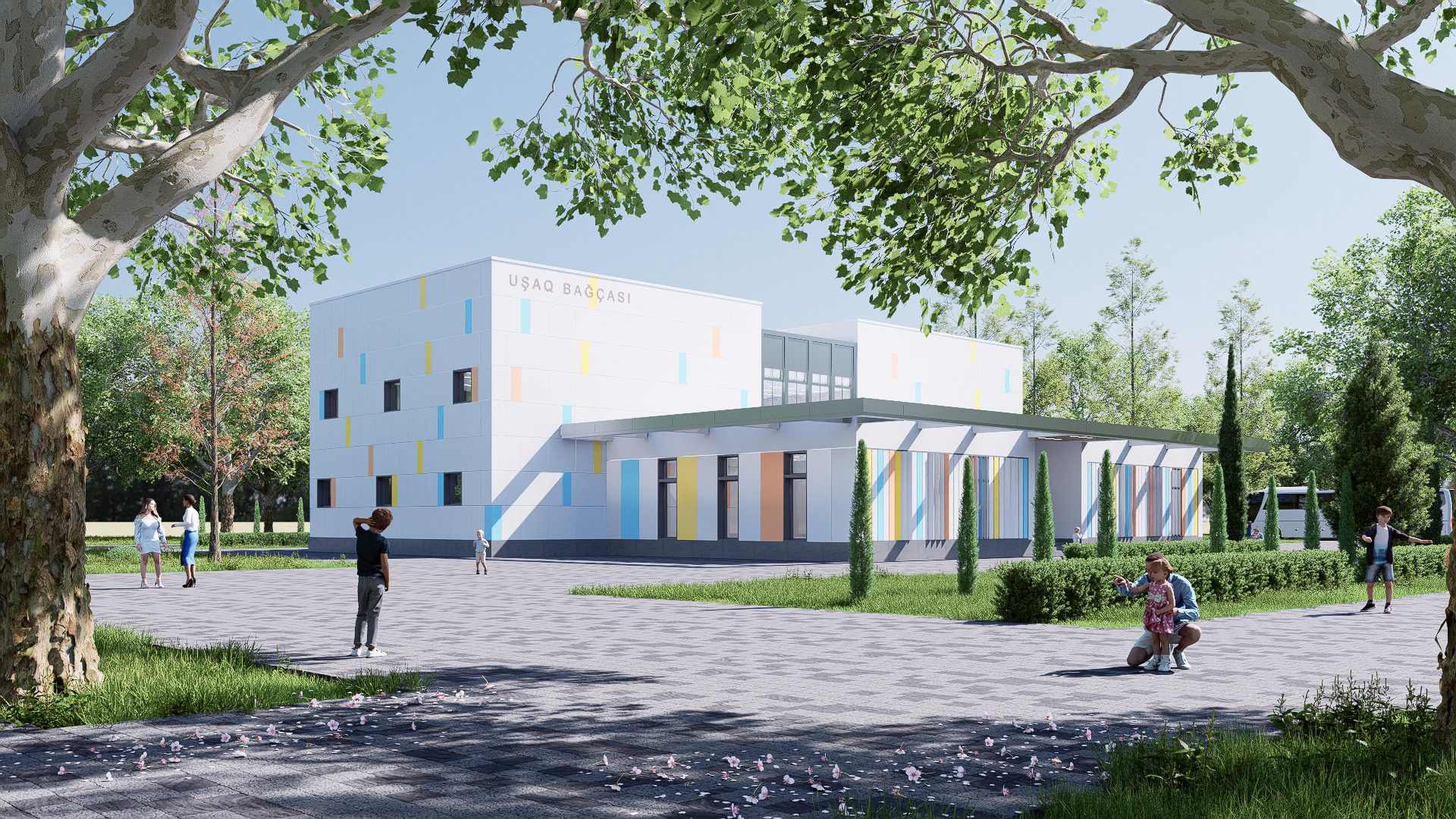 kindergarten Low-poly 3D model_7