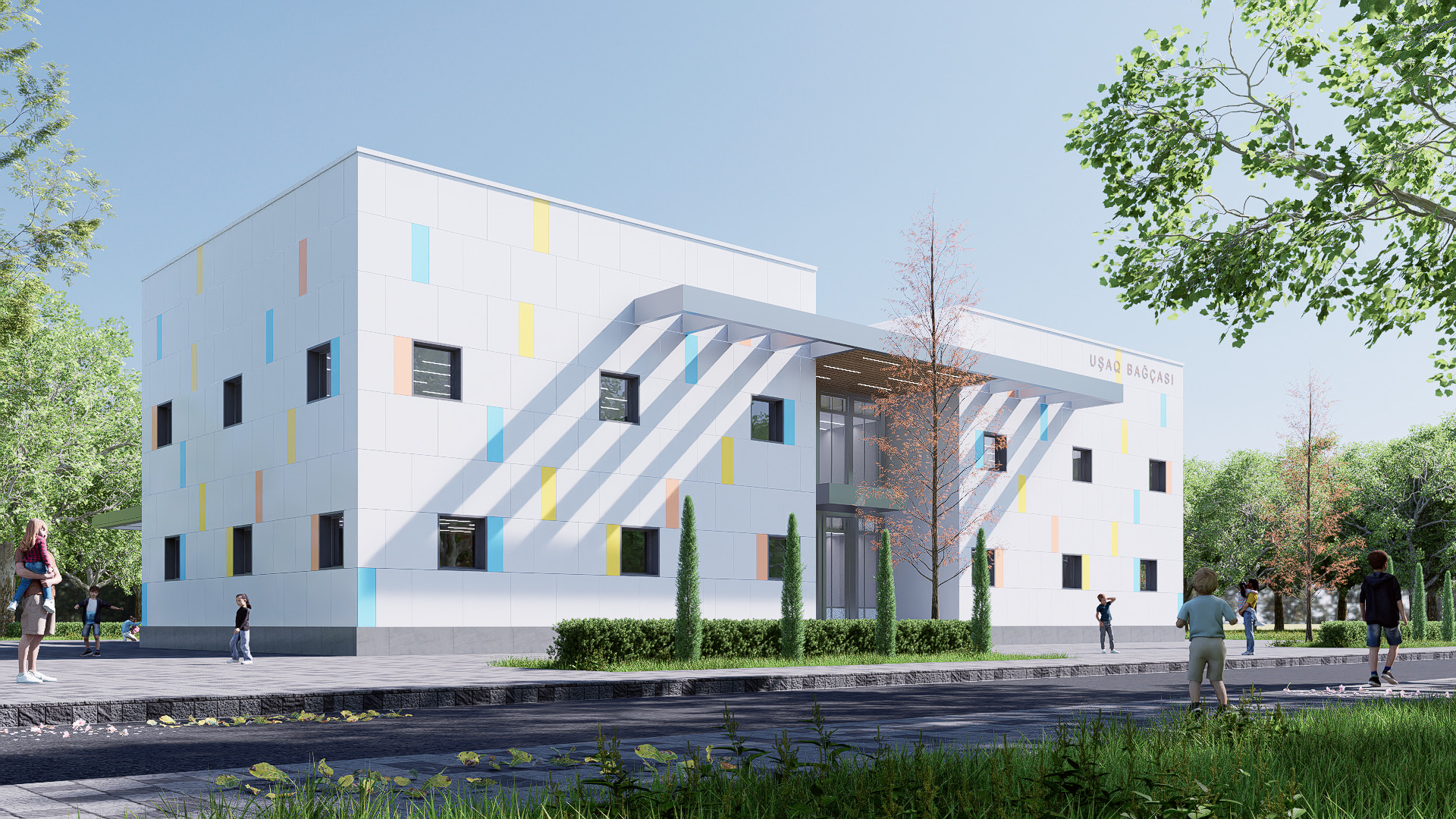 kindergarten Low-poly 3D model_3