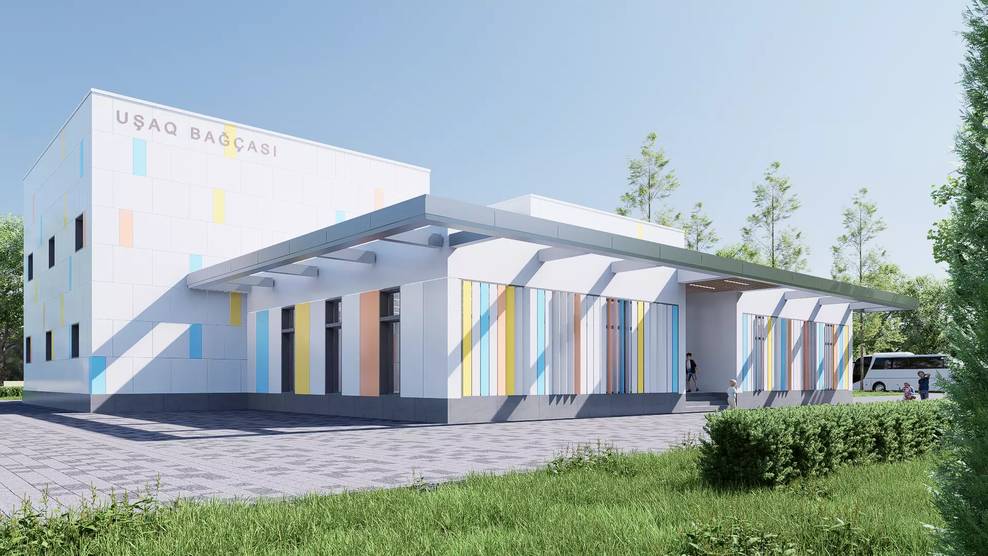 kindergarten Low-poly 3D model_0