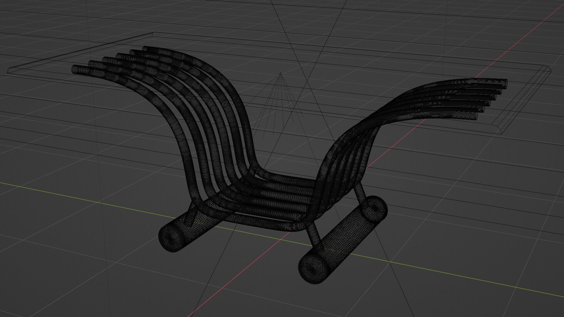 Modern Futuristic Table Chrome and Glass 3D model_15