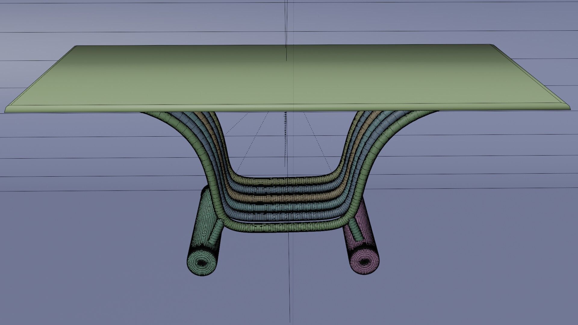 Modern Futuristic Table Chrome and Glass 3D model_14