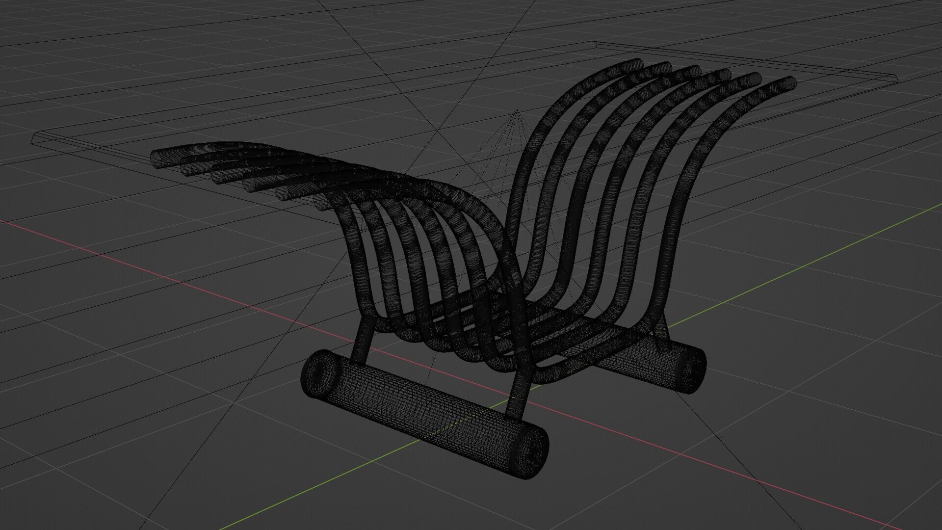 Modern Futuristic Table Chrome and Glass 3D model_16