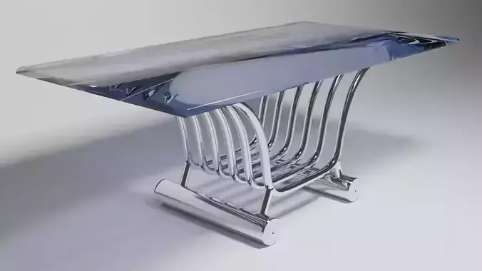 Modern Futuristic Table Chrome and Glass