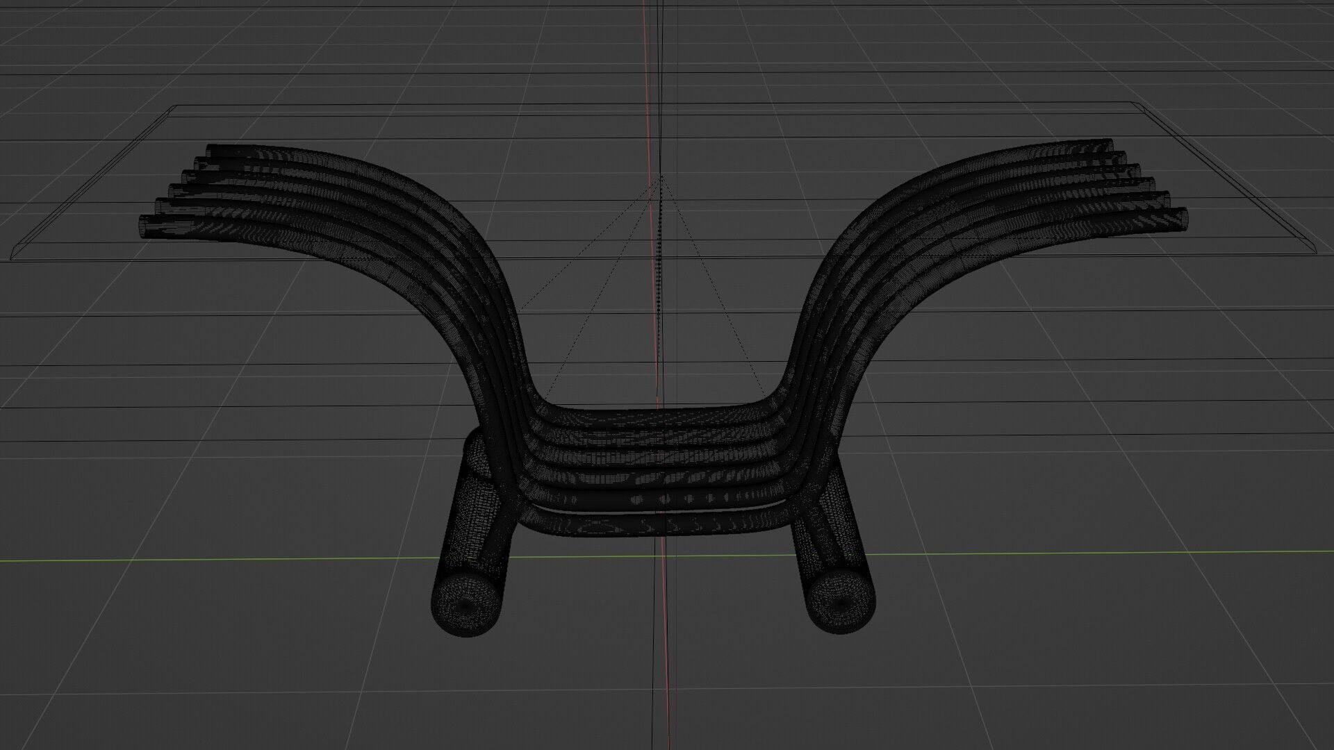 Modern Futuristic Table Chrome and Glass 3D model_17