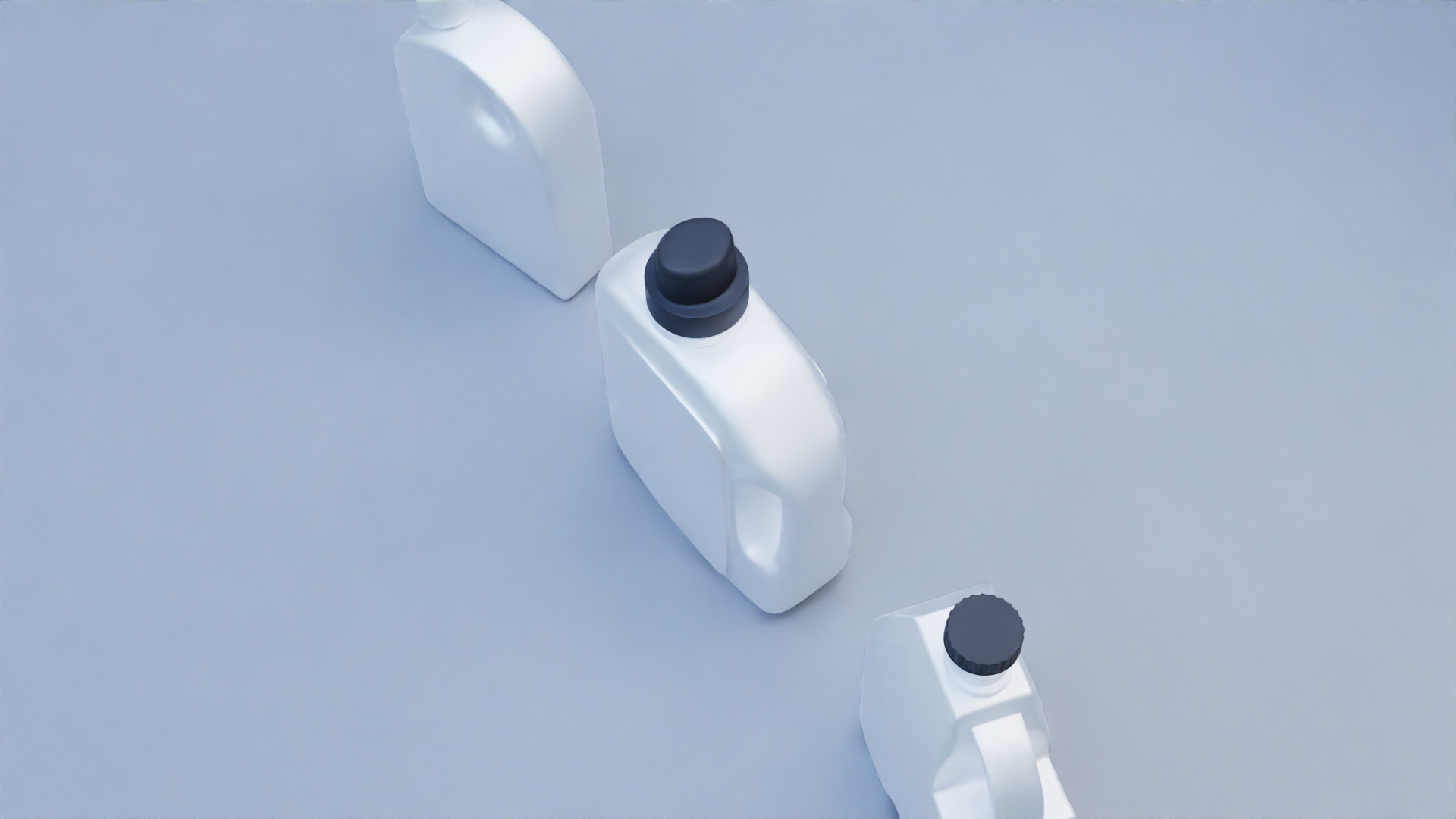 Plastic Detergent Bottle Set Clean Product Packaging 3D model_18