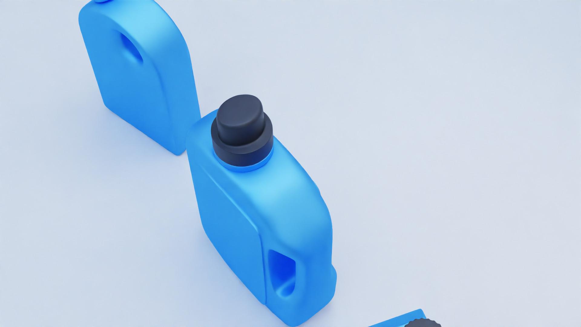 Plastic Detergent Bottle Set Clean Product Packaging 3D model_9