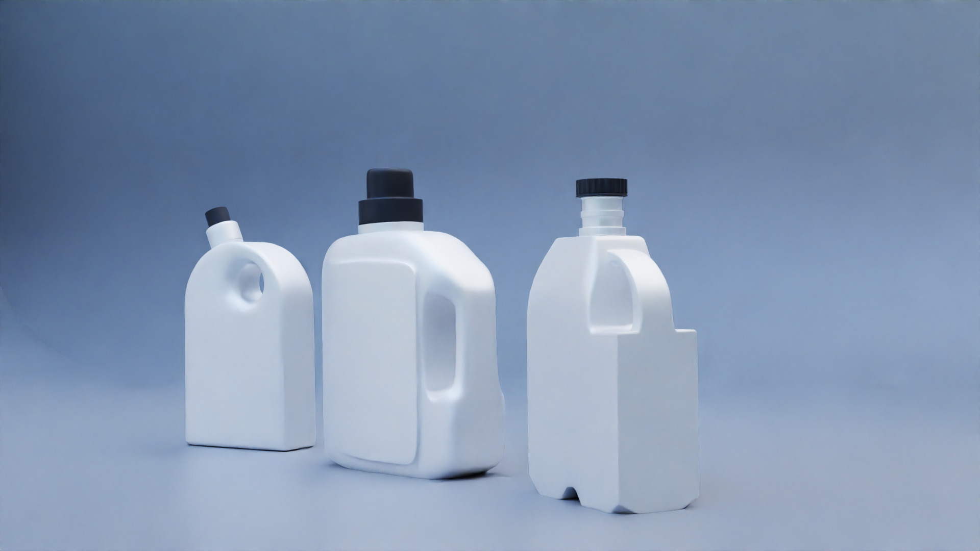 Plastic Detergent Bottle Set Clean Product Packaging 3D model_16