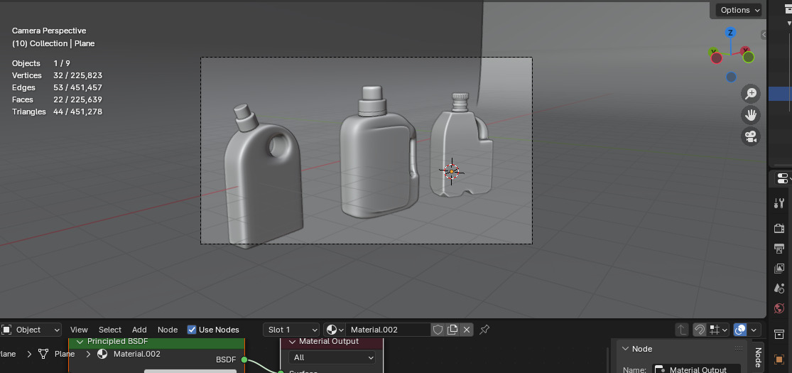 Plastic Detergent Bottle Set Clean Product Packaging 3D model_12