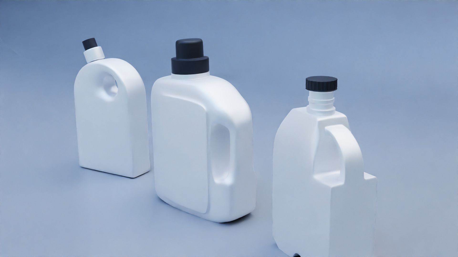 Plastic Detergent Bottle Set Clean Product Packaging 3D model_17