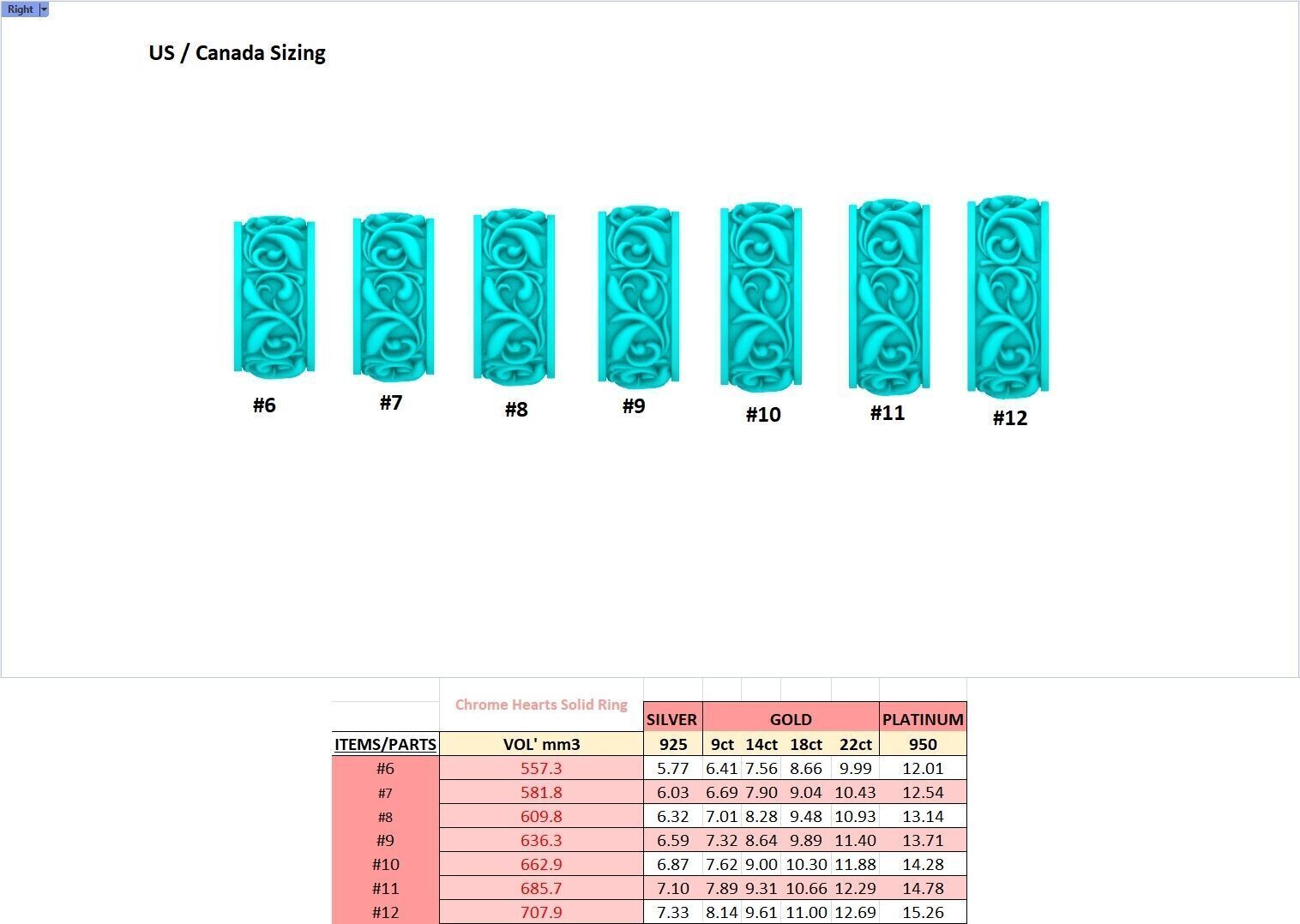 Chrome Hearts Solid Ring 3D print model_14