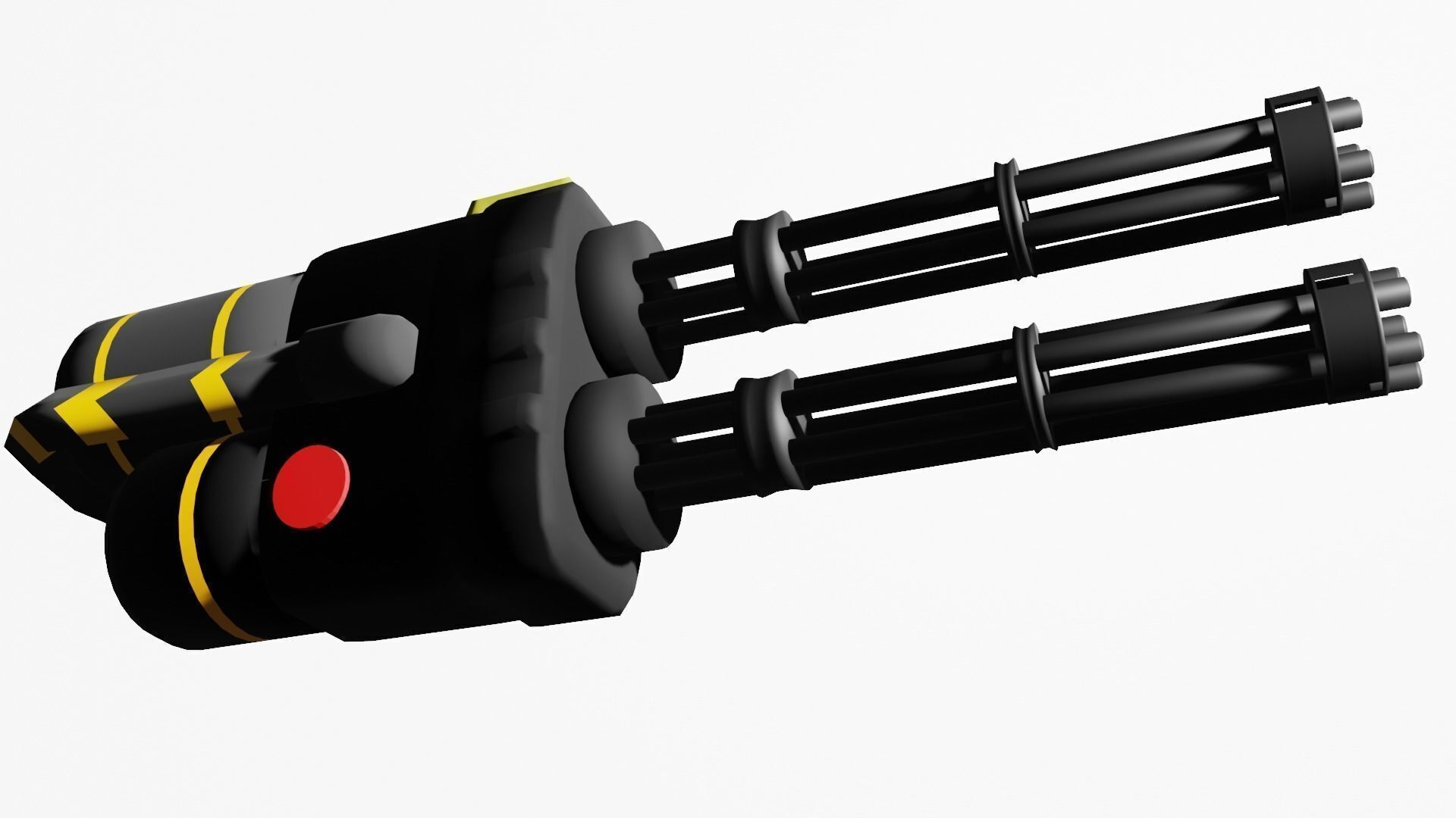 Stylized Double Minigun 3D Model Low-poly 3D model_1