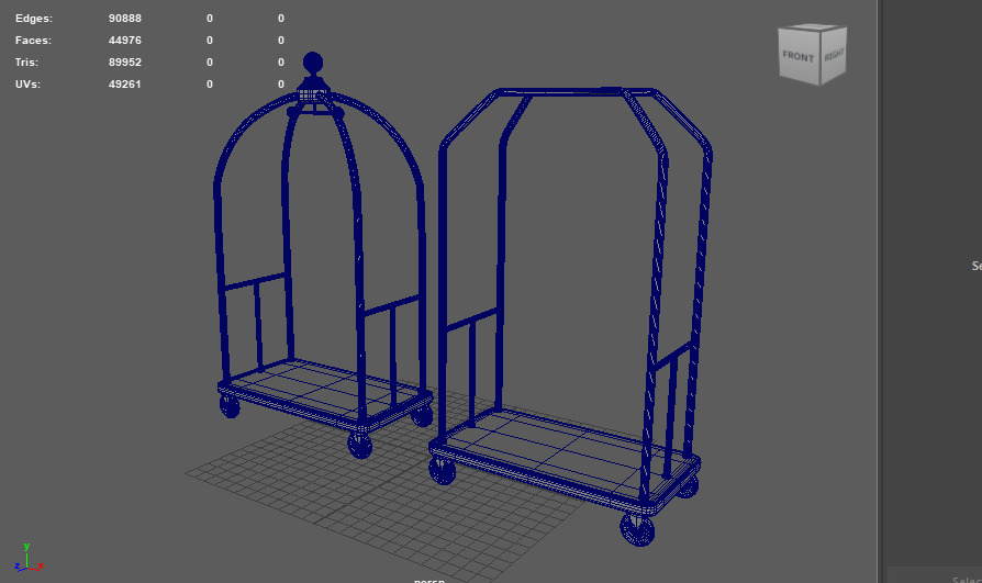 Luggage Cart 01 3D model_14