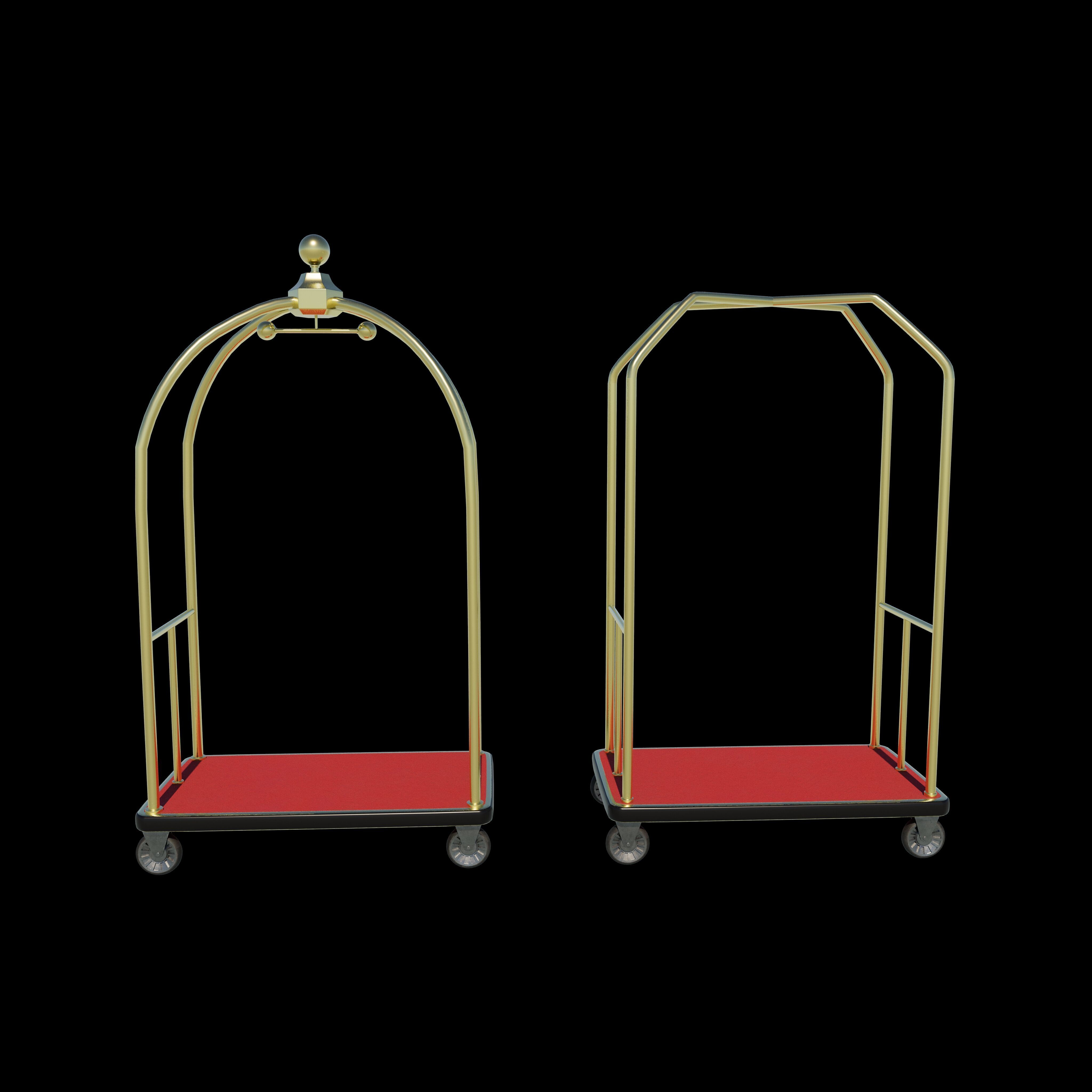 Luggage Cart 01 3D model_2