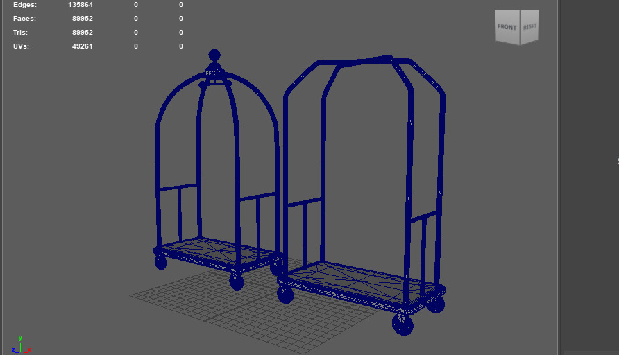 Luggage Cart 01 3D model_12