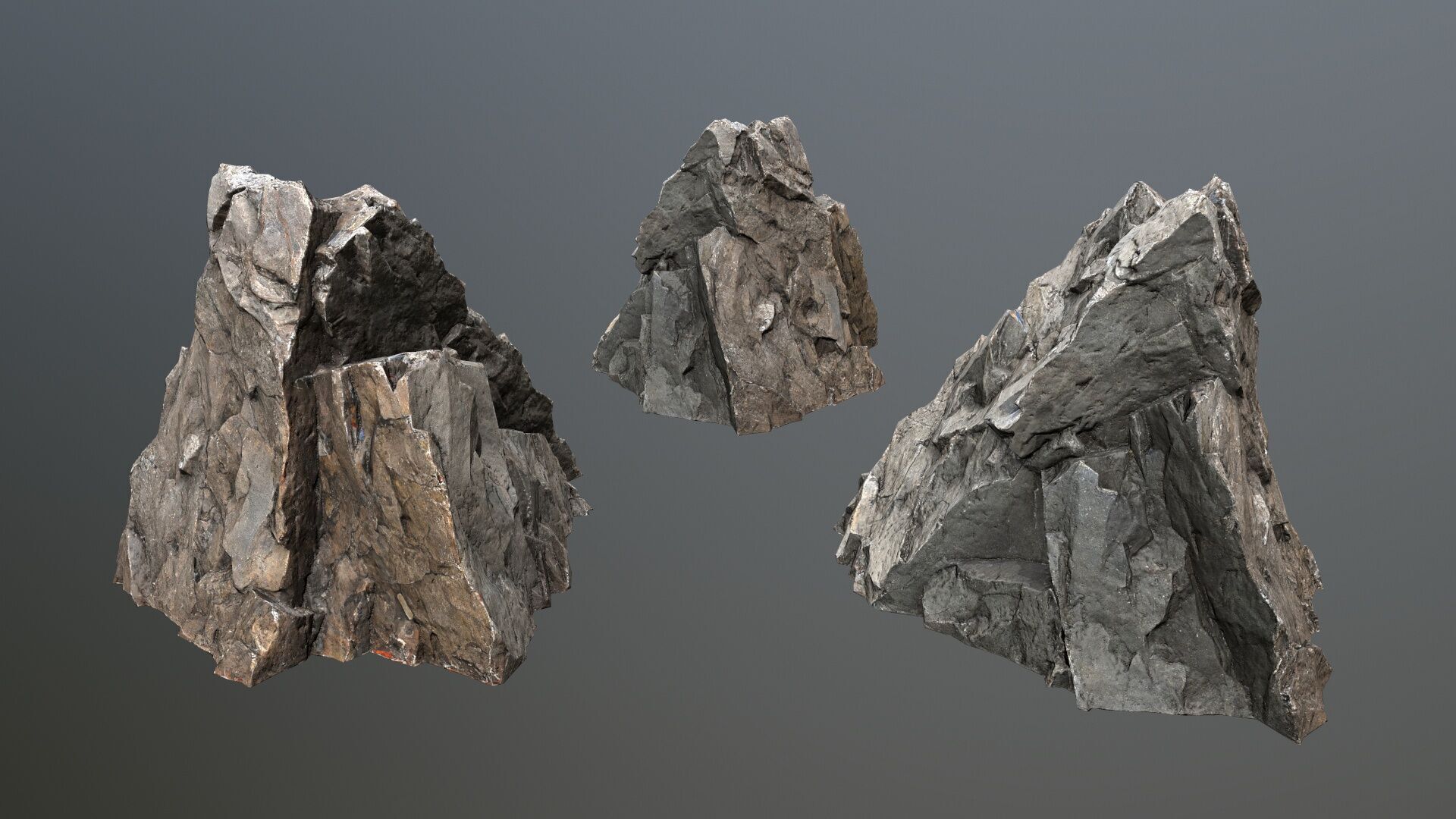 desert cliff rocks Low-poly 3D model_4