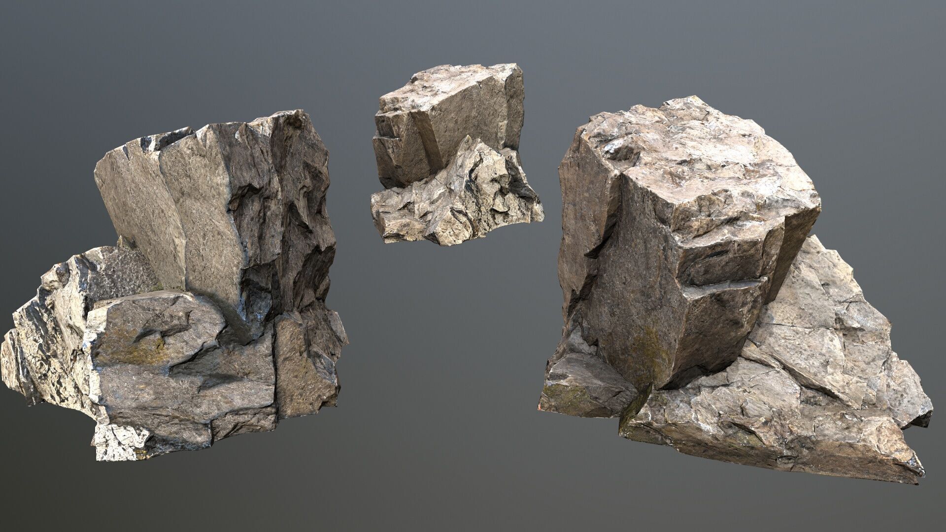 desert cliff rocks Low-poly 3D model_5