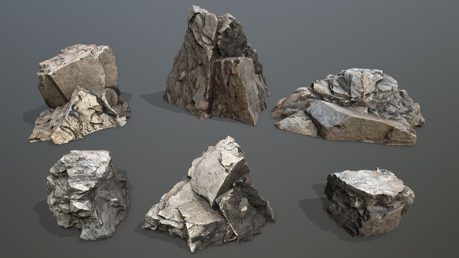 desert cliff rocks Low-poly 3D model_1