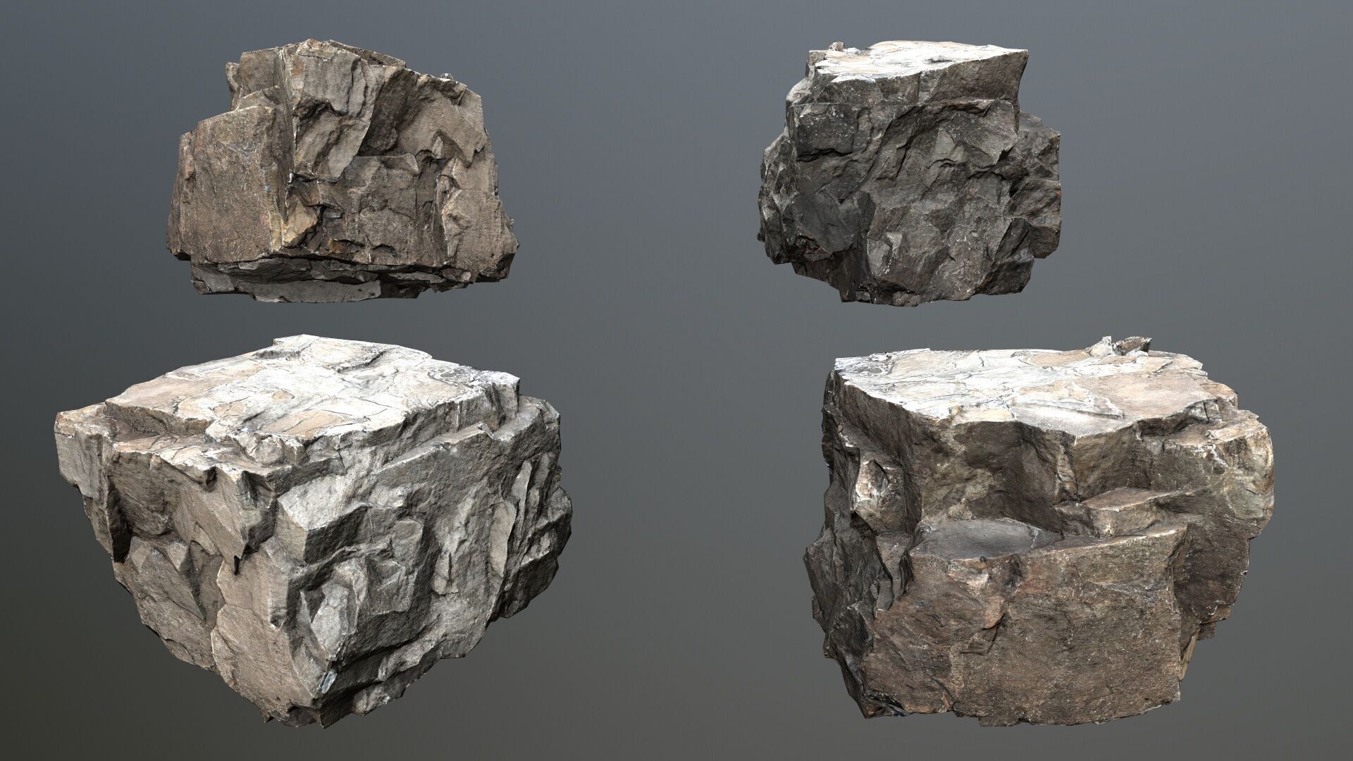 desert cliff rocks Low-poly 3D model_2