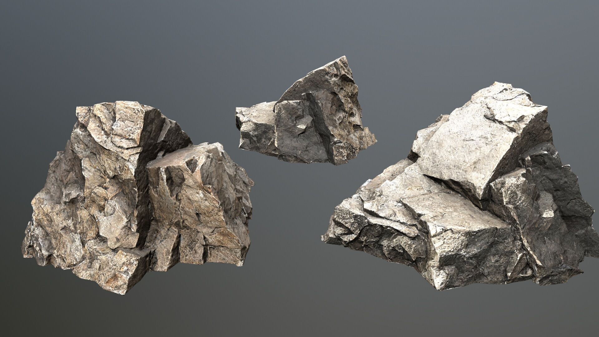 desert cliff rocks Low-poly 3D model_3