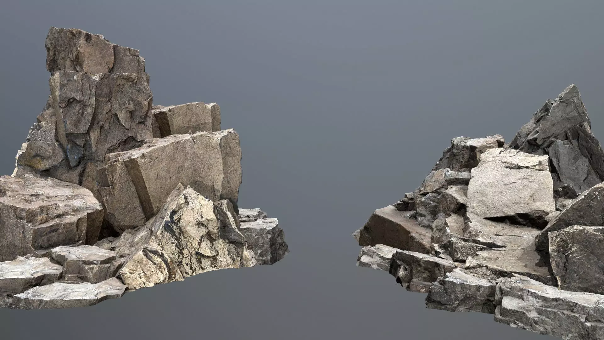 desert cliff rocks Low-poly 3D model_0