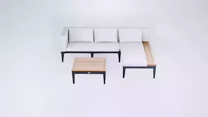 Low Poly Garden Lounge Set - Modular Outdoor