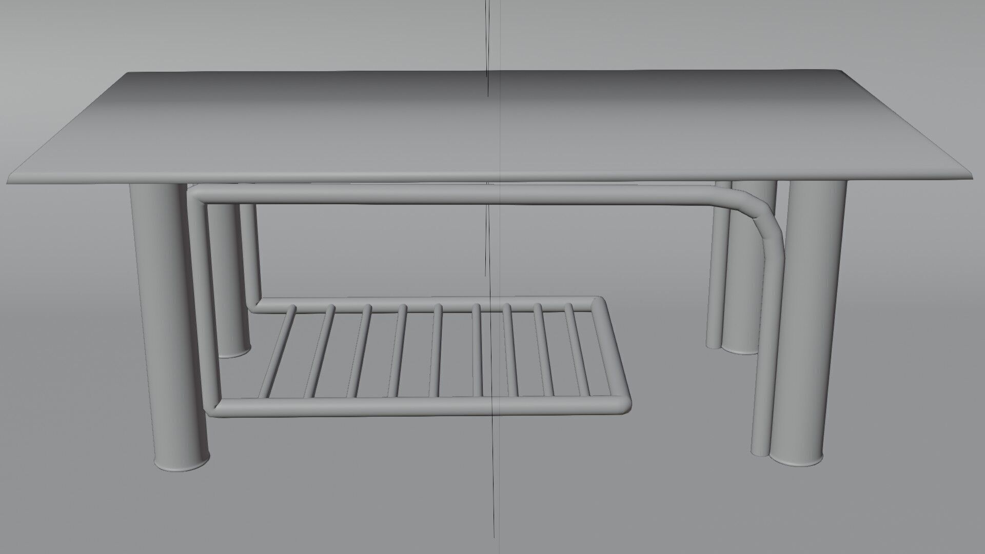 Modern Glass Coffee Table with Chrome Rack  3D Model 3D model_11