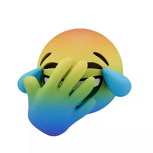 Joy Face with Hand Emoji v1 006