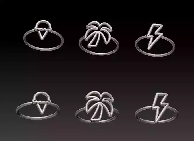 BOHO rings 3D print model