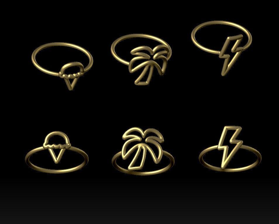 BOHO rings 3D print model_1