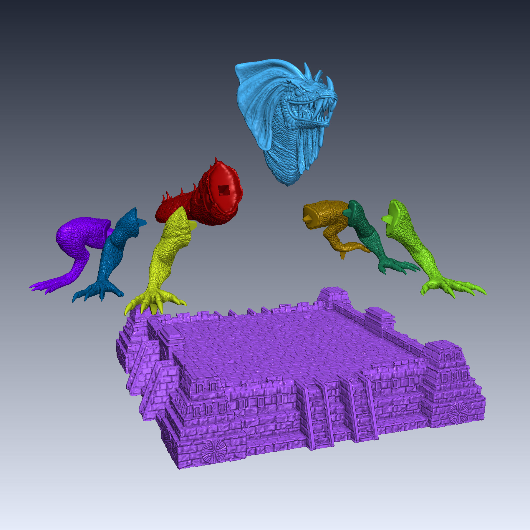 Heroes 3 Greater Basilisk 3D print model_4