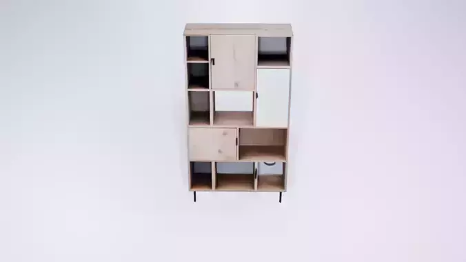 Low Poly Tall Shelf Unit - Modern Storage Rack
