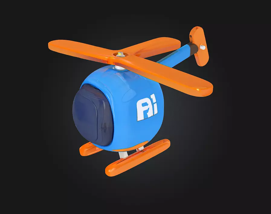 Blue Toy Helicopter 3D print model